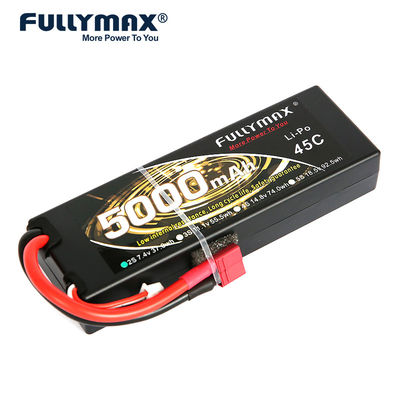batería 7.4v del polímero de litio de la batería de coche de 2S Lipo Rc 5000mah 45C