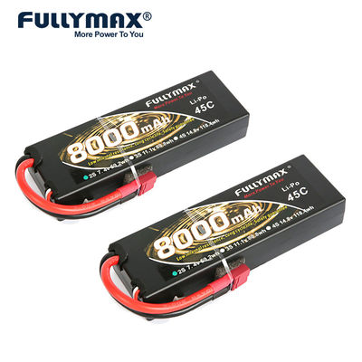 baterías de encargo de la batería 8000mah 7.4V 45C Rc de 2s Lipo con decanos T Plug