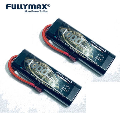 Batería Lipo de 7.4 V 4000mah 2S1P 45C Estuche rígido redondo con enchufe Deans