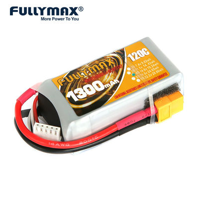 batería plana de Rc de la densidad de alta energía de la batería de la célula 120c Lipo de 1300mah 14.8v 4