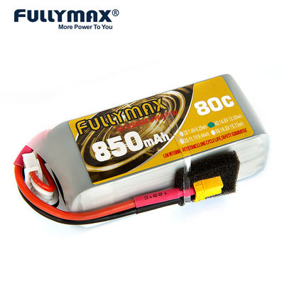 Fullymax Lipo 4s 850 MAH Lipo 14.8V 80C con el modelo Battery Pack de decano Style T Connector Quadcopter FPV RC