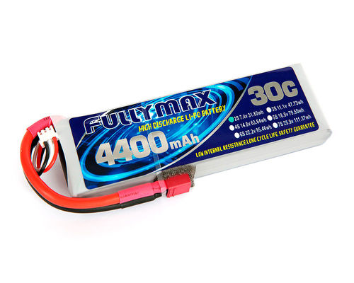 Baterías 30C 4400mAh 2S 7.4V de FULLYMAX Li-po con el enchufe de T para el camión Heli Airplane del barco del coche de RC