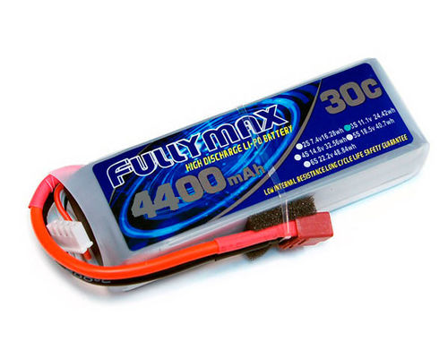 Batería 30C 4400mAh 3S 11.1V de FFULLYMAX LiPo con el enchufe de T para los coches de RC, aviones de RC, helicópteros de RC, competencia de F3A