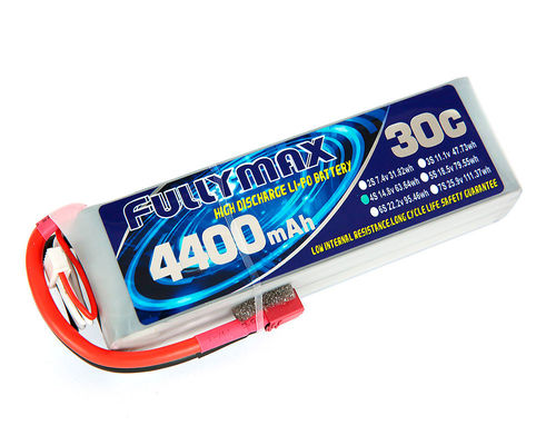 Batería 30C 4400mAh 4S 14.8V de FULLYMAX LiPo con el enchufe de T para los coches de RC, aviones de RC, RC Heli