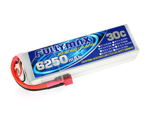 Batería 30C 6250mAh 4S 14.8V de FULLYMAX Li-Po con el conector de los decanos para el barco de los aviones del camión de los coches de RC