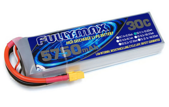 Batería 30C 5750mAh 3S 11.1V de FULLYMAX LiPo con el conector XT60 para los helicópteros de los aviones RC de los coches RC de RC