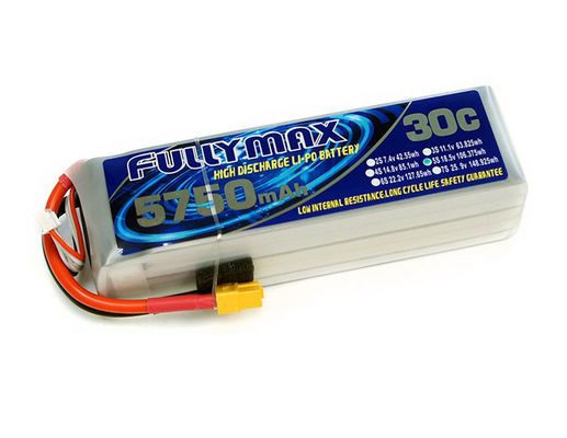 Batería de la batería 30C 5750mAh 5S 18.5V de FULLYMAX LiPo con el conector XT60 para los aeroplanos de los aviones RC del Arreglo-ala de RC Heli