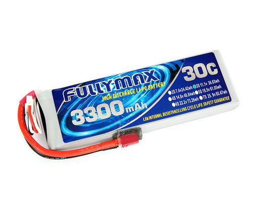 Batería 30C 3300mAh 3S 11.1V de FULLYMAX LiPo con el enchufe de T para los helicópteros de los aviones del barco del camión de los coches de RC