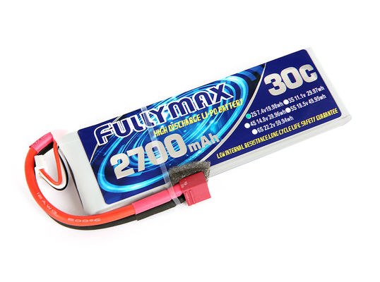 Batería 30C 2700mAh 2S 7.4V de FULLYMAX LiPo con el enchufe de T para el camión Heli Airplane del barco del coche de RC