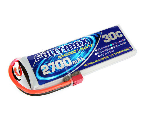 Batería 30C 2700mAh 3S 11.1V de FULLYMAX LiPo con el enchufe de T para el camión de los aviones RC de los coches RC de RC
