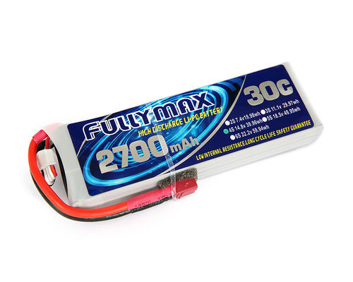 Batería 30C 2700mAh 4S 14.8V de FULLYMAX LiPo con el enchufe de T para el aeroplano de los aviones RC de los coches RC de RC