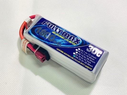 Batería 30C 1800mAh 6S del aeroplano de LiPo RC con decanos Connector 22.2V